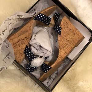Polka dot Wedge Sadals Brand new !!